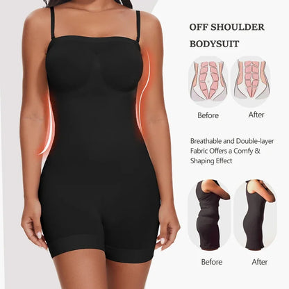 New Strapless Bodysuit Off Shoulder Tube Top Women Shorts Shapewear Tummy Control Body Shaper Sexy Fajas Skinny Underwear